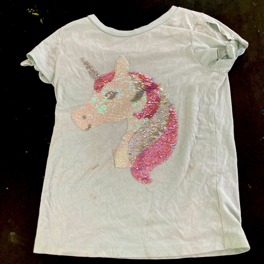 Kids flip-able unicorn shirt